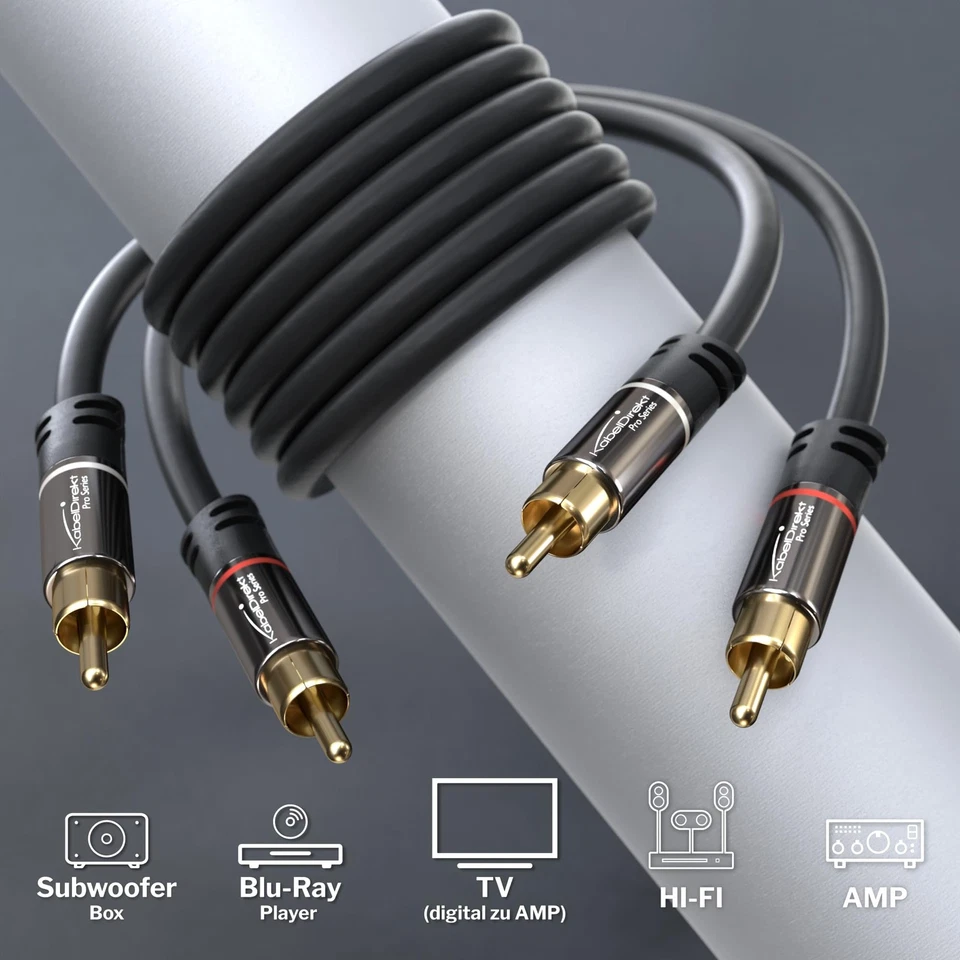 KabelDirekt – RCA Stereo Cable, Cord (3 feet Short, Dual 2 x RCA Male to 2 x - Image 2 of 4