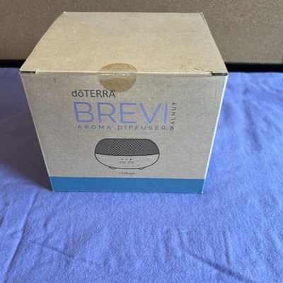doTERRA Brevi Walnut Aroma Diffuser - New In Box - Ultrasonic Mist & LED Light