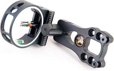 TOPOINT ARCHERY 3 Pin Bow Sight - Fiber, Brass Pin, Aluminum Green,Red 