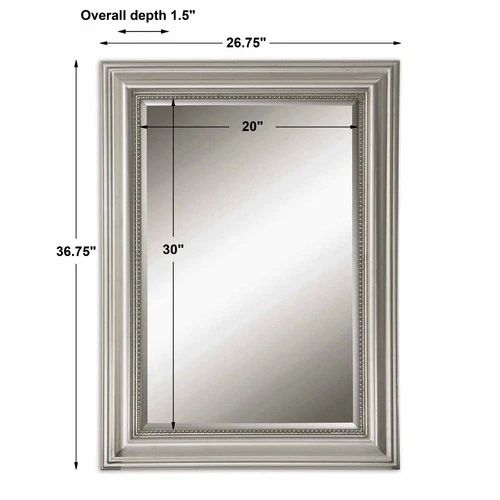 Stuart Silver - 36.75 inch Mirror - 26.75 inches wide by 1.5 inches deep Mirrors - Picture 5 of 6