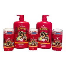 5 Pack -OLD SPICE Body  Face Wash  Deodorant Aluminum Free BEARGLOVE SCENT