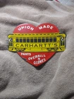 VINTAGE UNION MADE CARHARTT'S ADVERTISING PORCELAIN METAL SIGN
