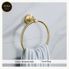 Brushed Gold Wall Mounted Bathroom Towel Ring