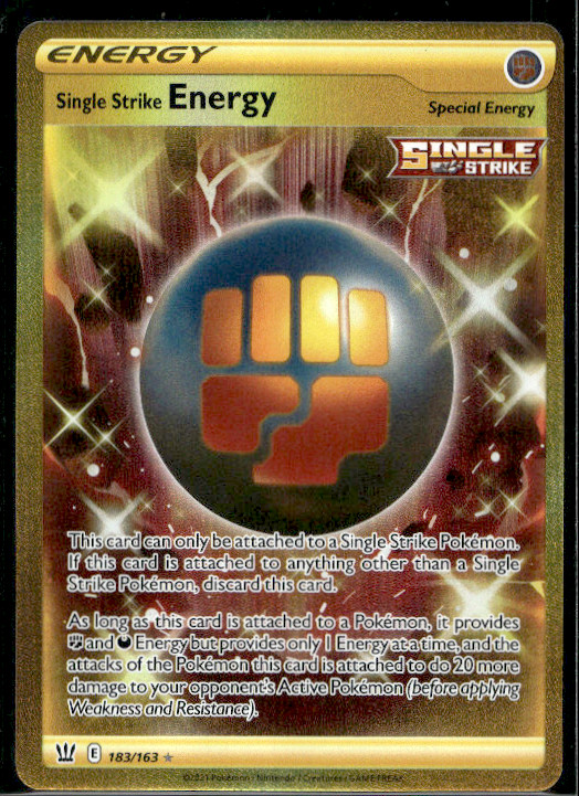2021 Pokemon Single Strike Energy 183/163 Battle Styles Secret Rare