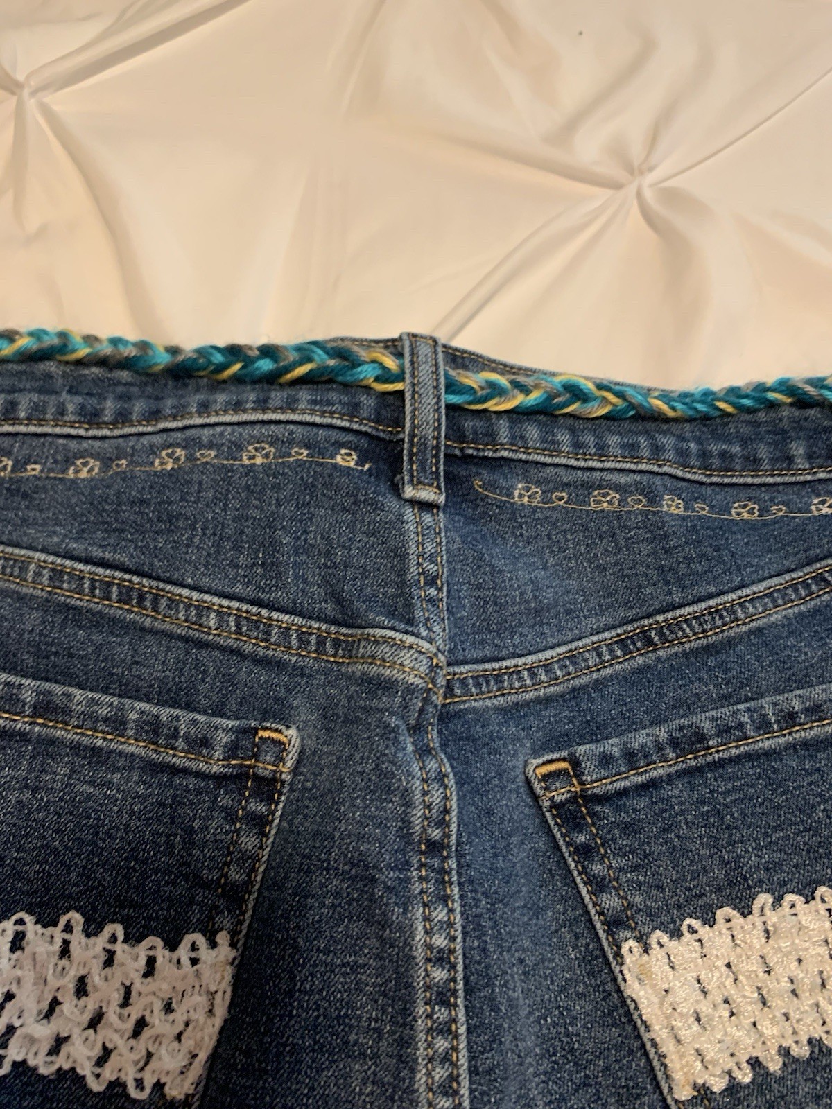 Upcycled Patchwork Old Navy High Rise Straight Si… - image 8