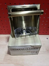 Hall-Mack Recessed Soap Dish Holder w Utility Bar Antique Brass HM-1665 AB Mcm