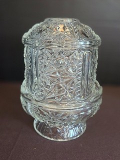 Indiana Glass Stars and Bars Fairy Lamp Clear MCM