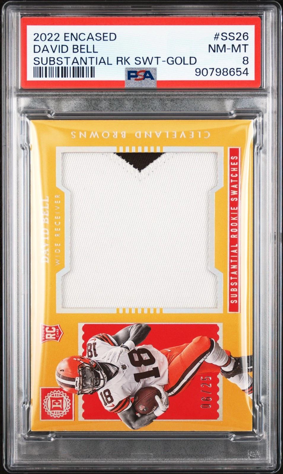 David Bell Panini Encased Substantial Rookie Swatches #SS26 Gold