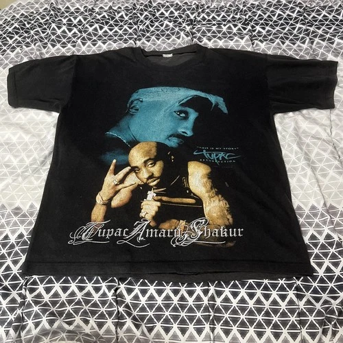 90s Tupac Shakur Resurrection Double Sided Rap Tee T 1990s vintage concert t-shirt, vintage, single stitch, B+ condition