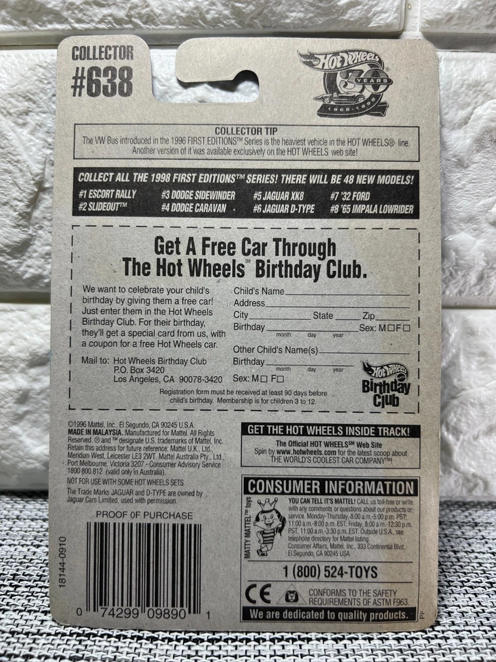 Hot Wheels 1998 First Editions #6 of 48 Cars Jaguar D-Type Collector #638 Blue - Image 4 of 4