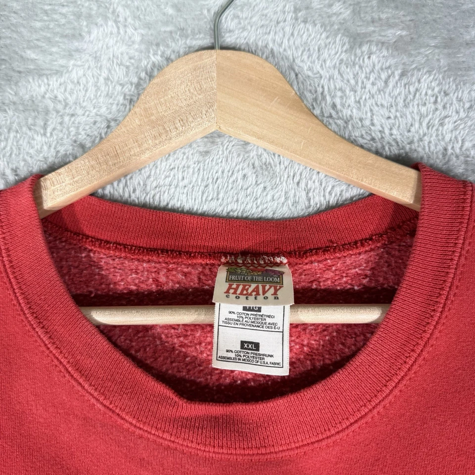 Винтажная мужская толстовка Ohio State Buckeyes 2XL красный круглый вырез FOTL 90-е США - Изображение 3 из 4