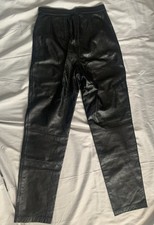 Ladies Vintage Mixit Genuine Black Leather Pants Size 4