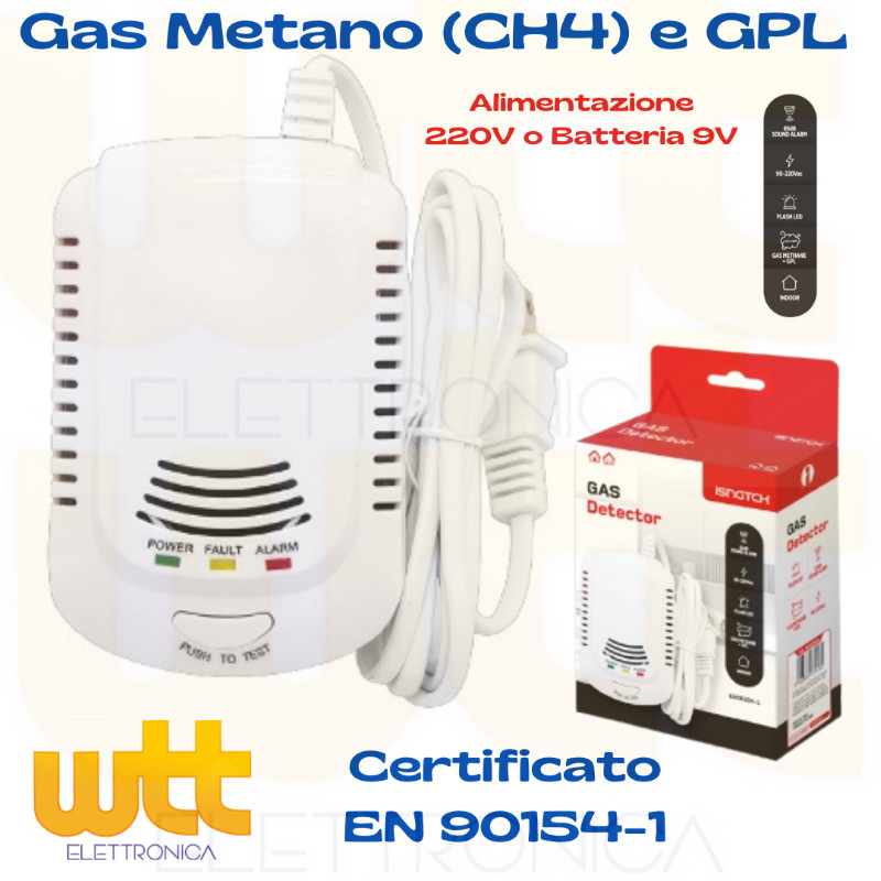 RILEVATORE RIVELATORE DI GAS METANO E GPL EN50194-1