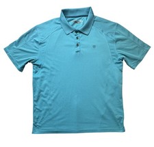 Ariat Polo Shirt Mens Large Teal AriatTEK Heat Series Performance Golf Top
