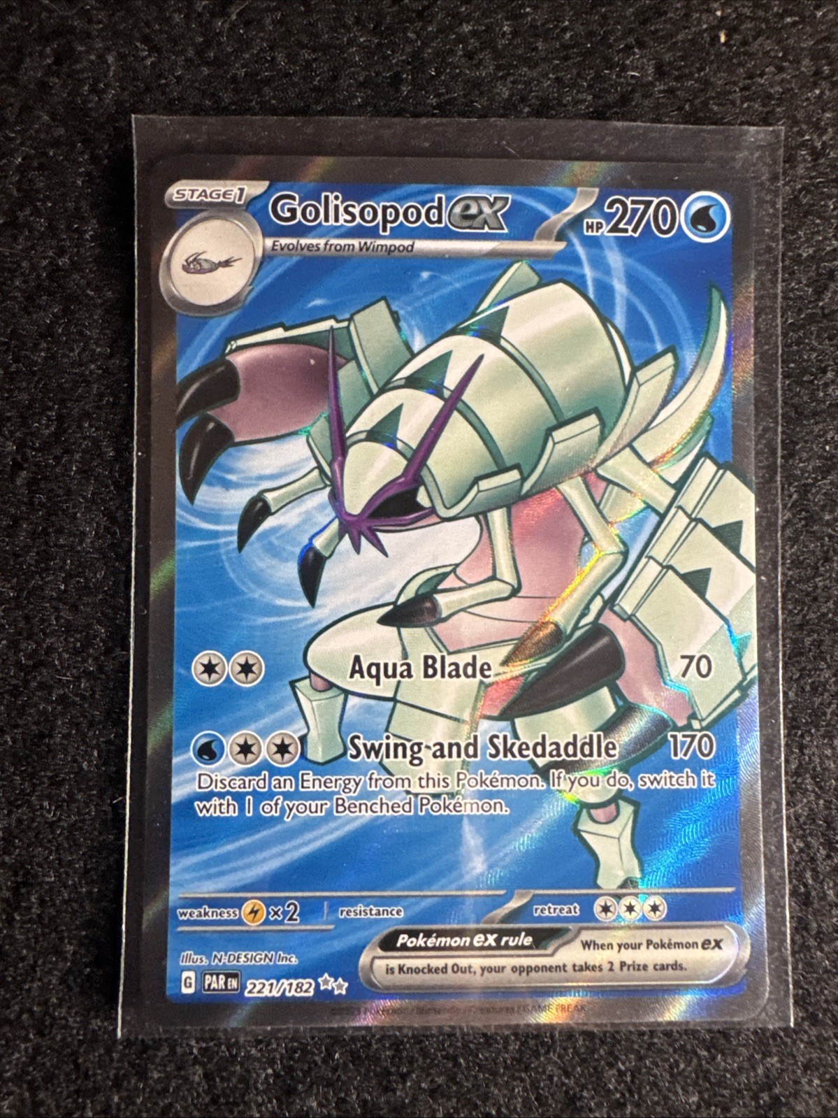 Pokémon TCG Golisopod EX Holo Ultra Rare Card 221/182 Paradox Rift