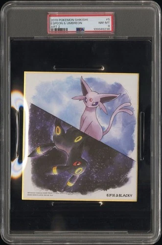 Umbreon Espeon Pokemon Center Card Japanese Shikishi Art Board Nintendo PSA 8