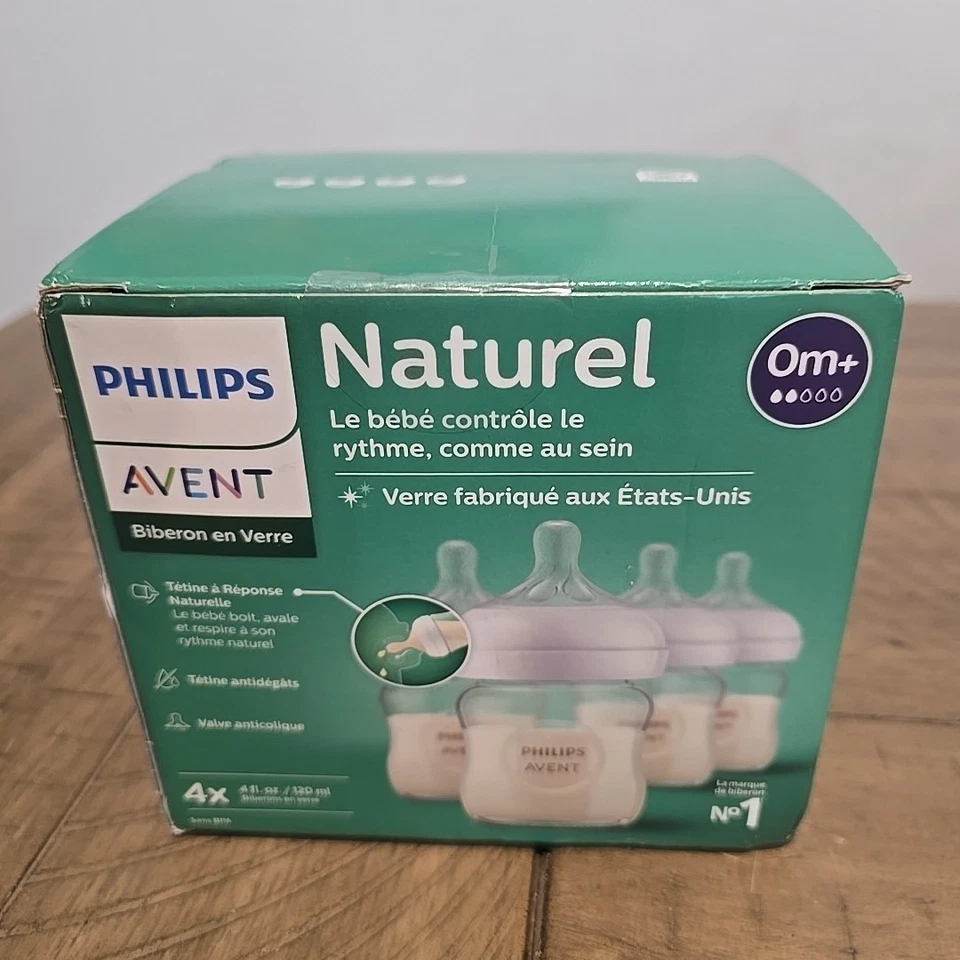 Philips Avent Natural Glass Baby Bottle 4 0z - 4 pack - USA glass - Image 3 of 4