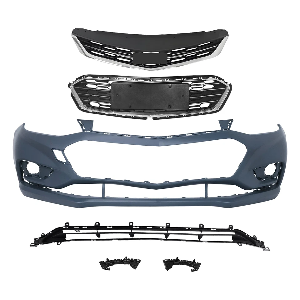 Front Bumper Cover Upper Lower Grille Grill For 2016-2018 Chevrolet Chevy Cruze Foto 4 de 4