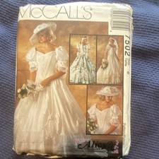 Vintage McCall's 7502 Wedding Dress Bonnet Pattern Uncut 1995 choose size