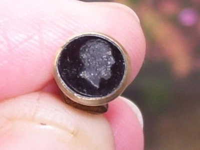 Antique Georgian Fine Carved Intaglio Head Fob Chain Gold Wax Seal Pendant - Image 1 of 4