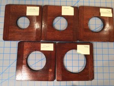 Five Deardorff V8 6x6 RC Lens Boards