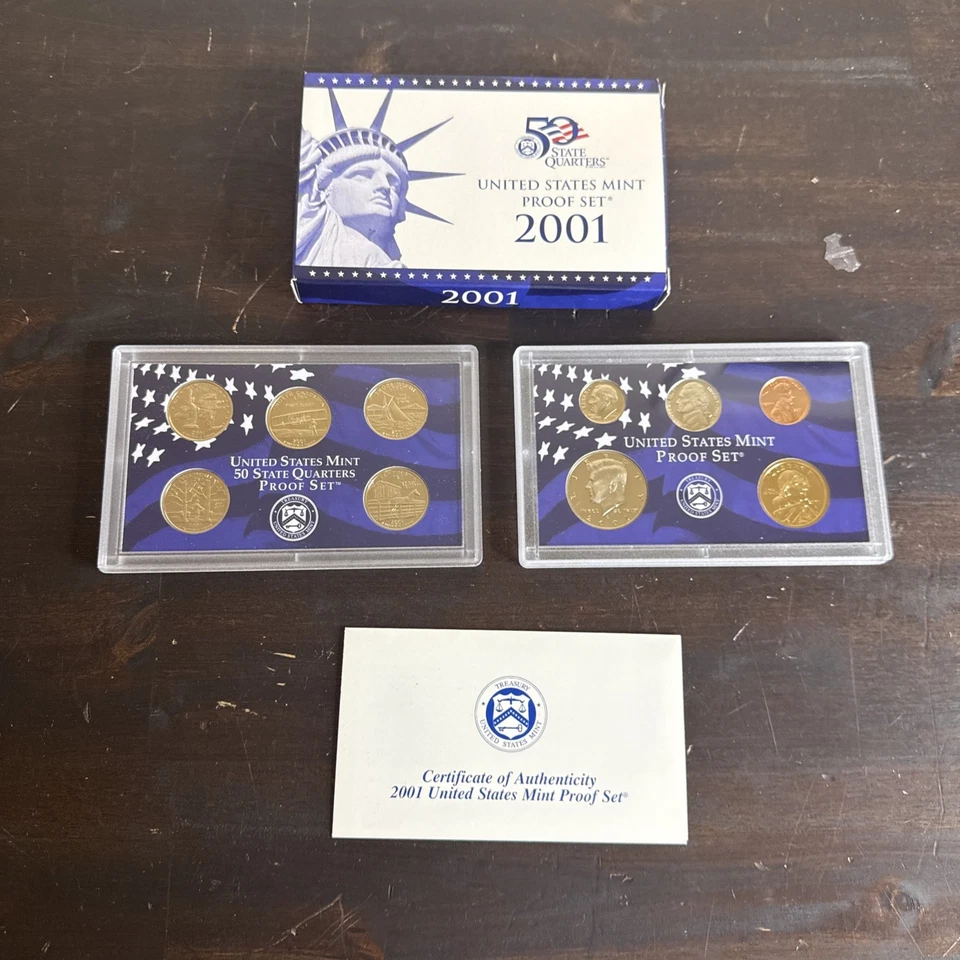 2001 S US Mint Clad Proof Set Complete 10-Coin Set - Image 2 of 4