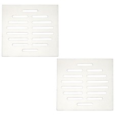 2 Pcs Square Floor Drain Cover, Silver Tone 5 Inches