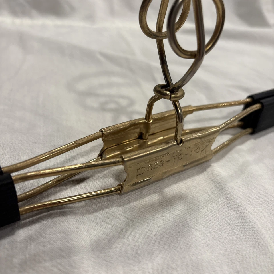 Perchas para pantalones/falda doradas y negras Pres-To-Lok de colección raras Foto 4 de 4