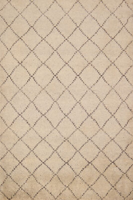 Custom Luxury Hand-Knotted Moroccan Wool Rug  Modern Home Decor 3x5 ft