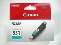 Canon CLI-551C, Pixma IP7250 MX925, (551) Tintenpatrone Cyan 7Ml Original
