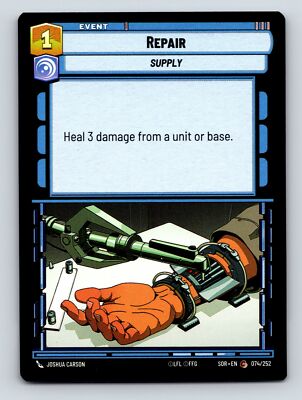 Command Vigilance Repair Supply Event Card Healing Mechanism 1C No HP No Power