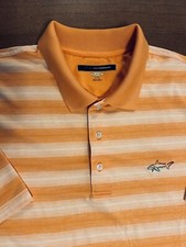 Greg Norman Men  s Polo Shirt Orange Play Dry Polyester Short Sleeve Golf XL