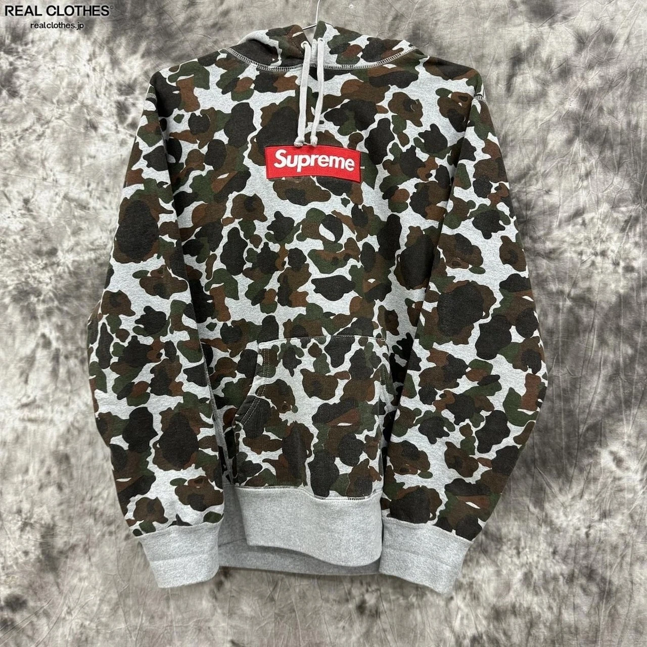 Sweat à capuche logo boîte 12Aw camouflage gris Japon bon état taille L