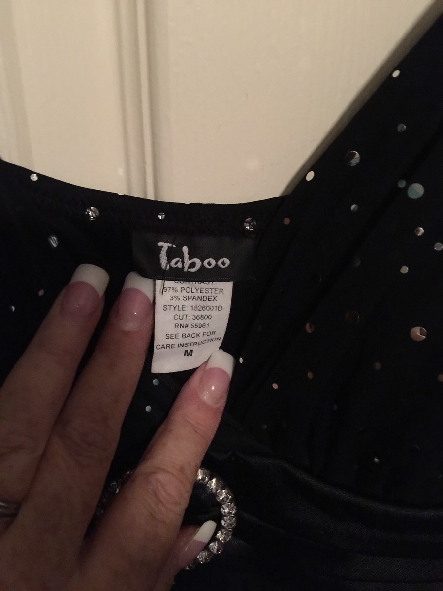 TABOO JUNIOR'S BLACK SEQUIN SPAGHETTI STRAP PARTY DRESS SIZE M