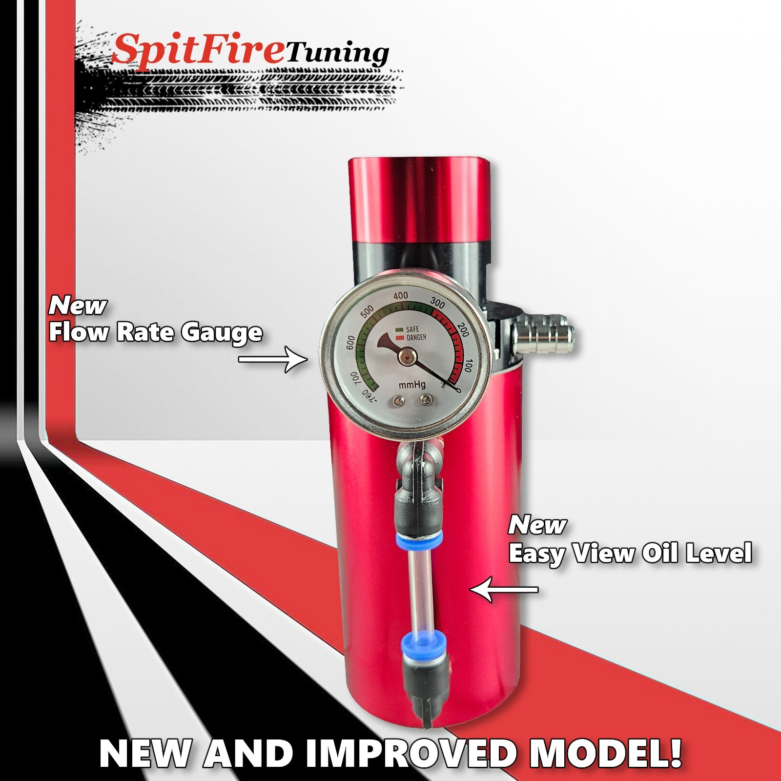 Oil Catch Can Reservoir Baffled Tank Breather Universal Red V2.0 Fits Bentley