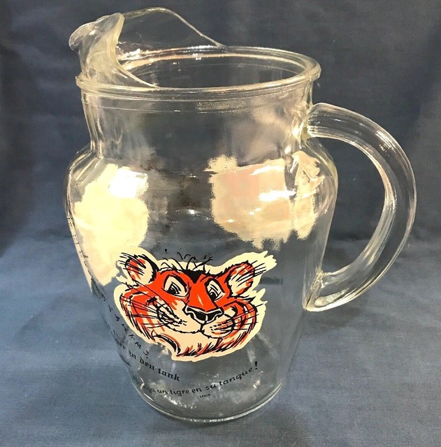 VTG 1960's Esso Glass “Put A Tiger In Your Tank”Exxon Gas Promo Multi