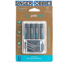 Pale Blue PBLPBAAC Lithium Ion Rechargeable AA Batteries 4pk HRP