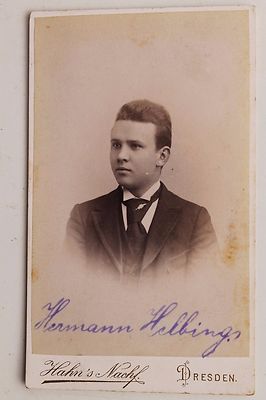 27883 CDV Portrait Photo Of Hermann Helbing 1895 Atelier Hahns Nachf. Dresden