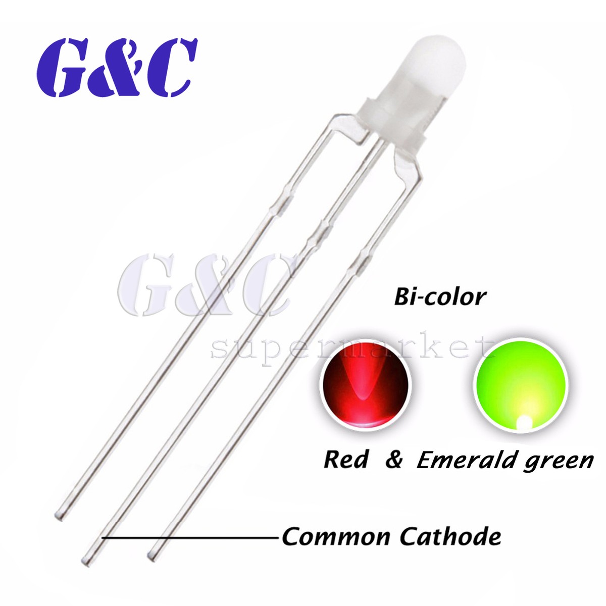 CHANZON 100 pcs 3mm Red & Green Diffused LED Diode Lights CHANZON 100 pcs 3mm Red & Green Diffused LED Diode Lights