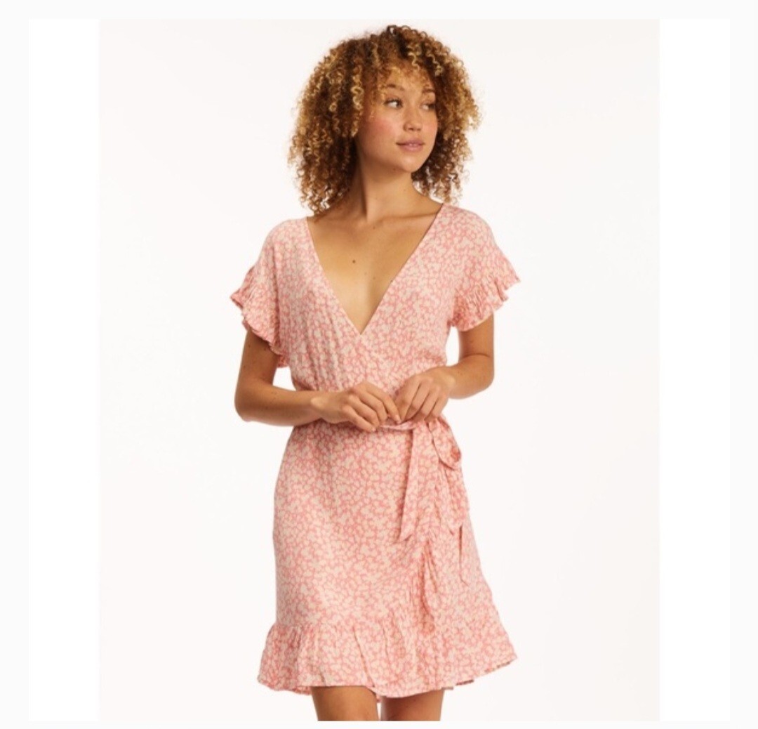 knee length dresses for ladies Womens Dune Halter Wrap Mini Dress – Billabong AU main image 1