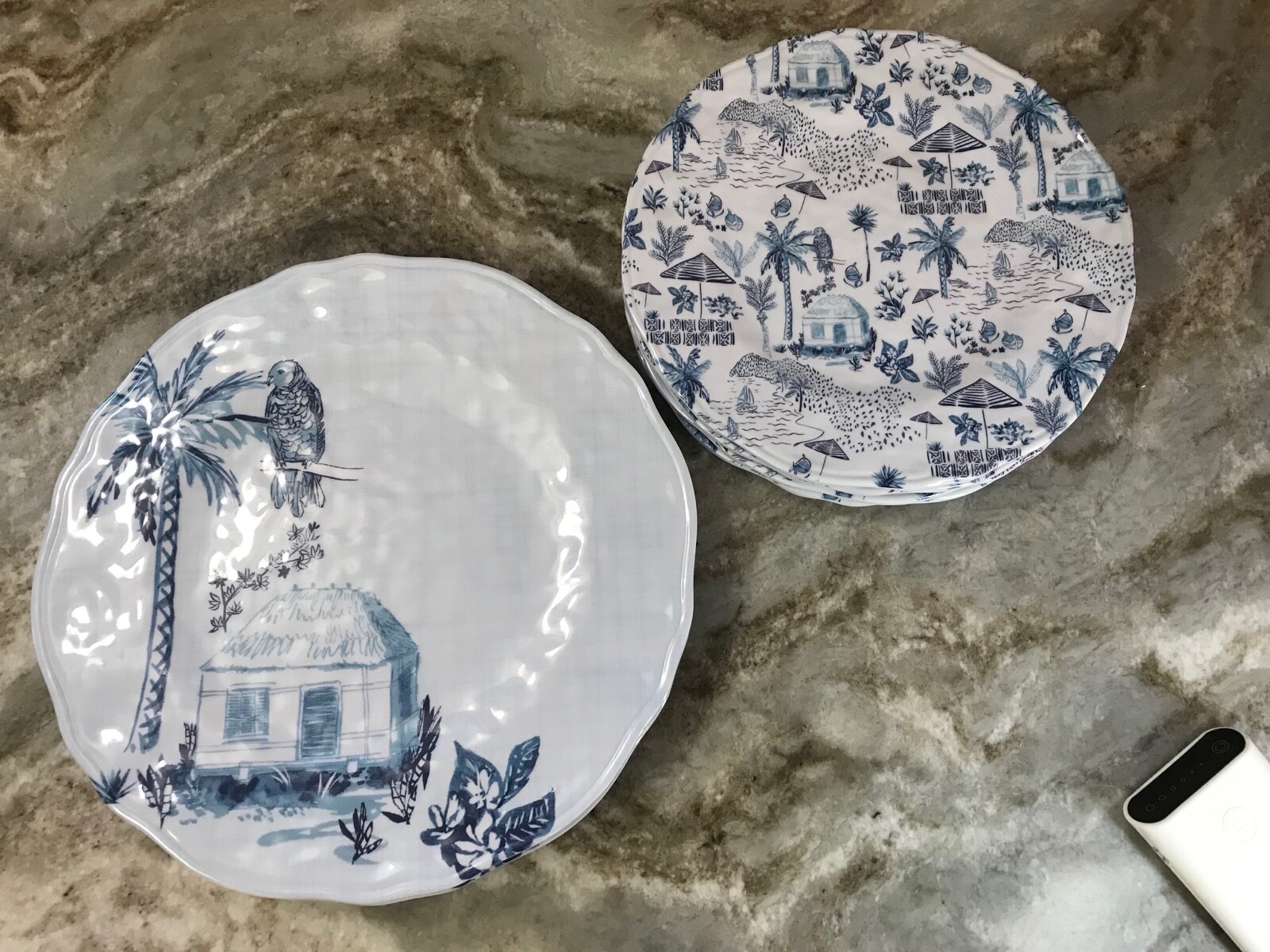 Tommy Bahama Melamine Plates Dinner Or Salad BPA Free. Island Paradise