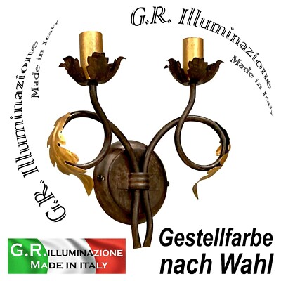 Wandlampe modern vintage Wandlleuchte 2 L. Lampe brüniert oder Elfenbein TANITA