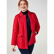 New Rrp£84 New Red Isaac Mizrahi Live Qvc Quilted Jacket Coat Leopard Small