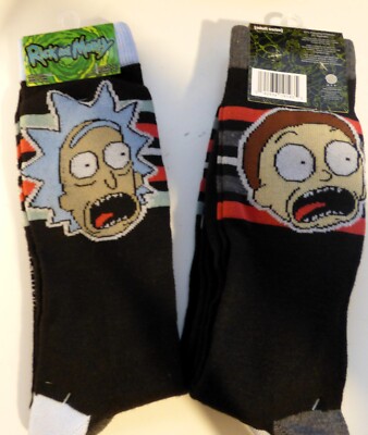 Rick and Morty Socks 3 Pair by HYP Shoe Size 6-12