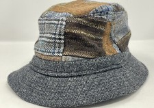 Hats of Ireland Wool Laine Bucket Hat Hand Tailored Patchwork S Small
