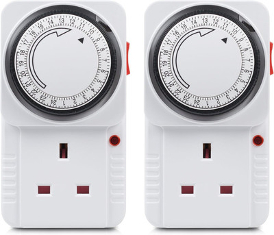 HBN 24 Stunden programmierbare mechanische Zeitschaltuhr Steckerschalter, energiesparend UK Plug-in