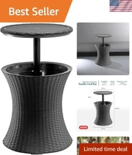 Pacific Cool Bar Outdoor Patio Table with 7.5 Gallon Hidden Cooler, Dark Grey