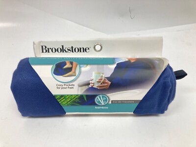Brookstone XL Travel Blanket 42''x72'' Bamboo Infused Choose Black Gray Blue New