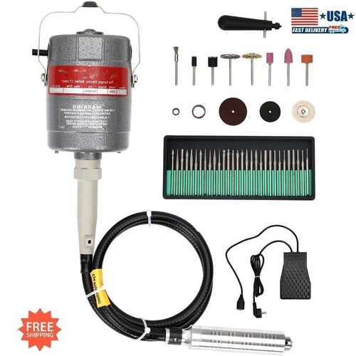 380W Rotary Tool Flex Shaft Electric Hanging Grinder Carver Foot Pedal