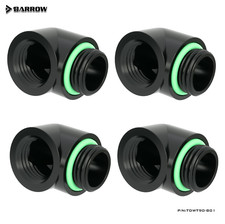 Barrow G1/4" Male to Female Extender Fitting, 90 Degree Angle, Black 4 Pack